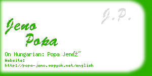 jeno popa business card